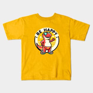Happy red t-rex Kids T-Shirt